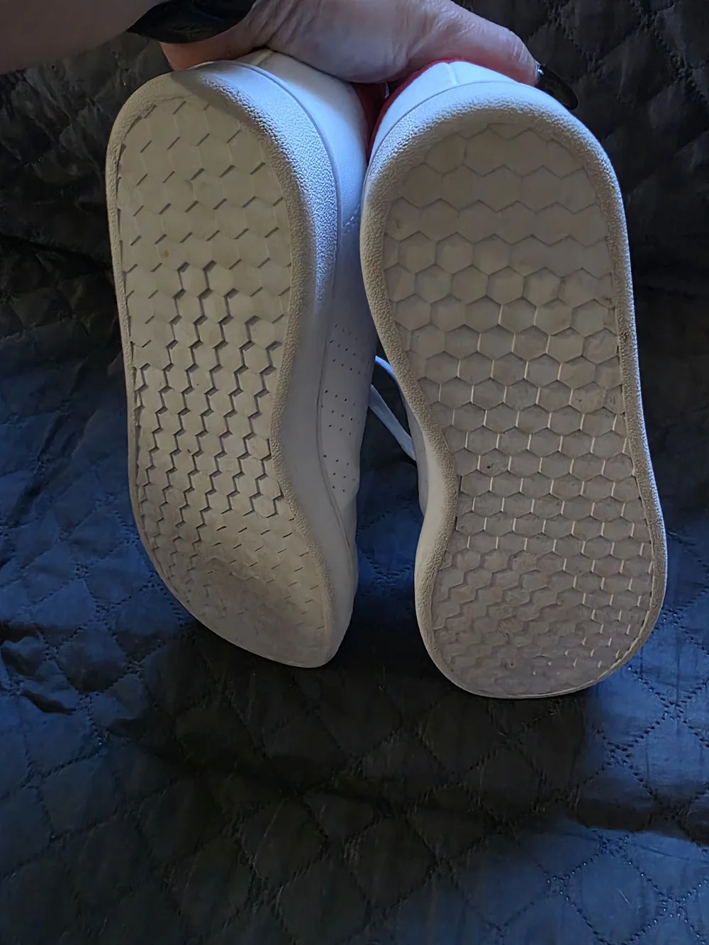 Adidas White Leather Sneakers with Pink Logo 4.5Y